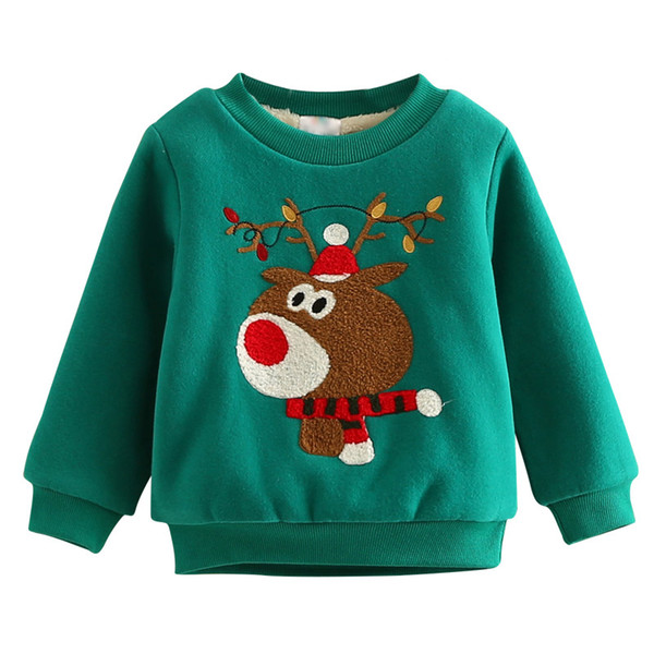 Baby Elk Sweaters 2018 Winter New Christmas Clothing Girls Children's Clothing Children Thickening Warm Pullover Sweatshirt Kids