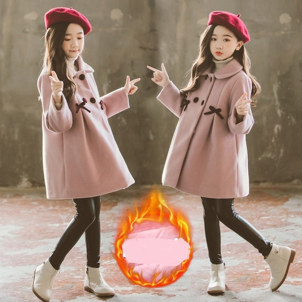 Kid Girl Jackets Winter Wool Coat for Girls Teens Autumn Jacket Warm Outerwear Children Windbreaker 4T-15TMX190916