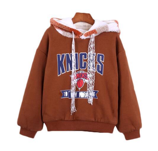Girls'Sanitary Wardrobe Winter New Kids' Korean Version Plus Suede Children's Foreign Style Top I