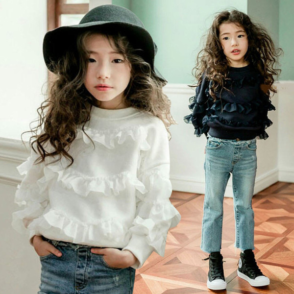 Big Girls Sweatshirts 2018 Autumn Winter Kids Long Sleeves Personality Children Hoodies Fashion Outwear Girls Clothing 4-16Yrs
