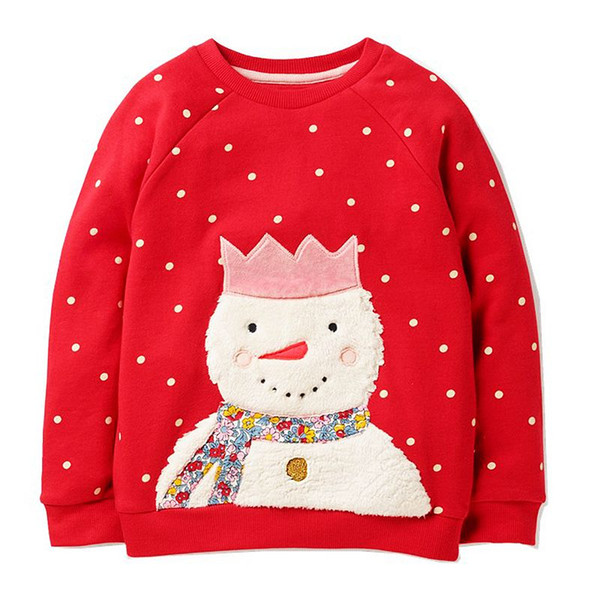 Christmas Hoodies for Girls Clothes Baby Hoodies & Sweatshirts with Animal Applique Kids Girls Sweatshirts Long Sleeve Tops