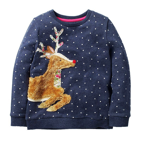 Girls Hoodies with Animal Applique 2018 Autumn Winter Baby Girl Clothes Kids Hoodie for Girls Sweatshirt Children Clothing 2-7Y