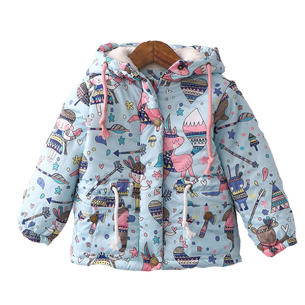 3-7T High Quality Baby Girl Clothes Cartoon doodle print Casual Hooded Long Sleeve Autumn Warm Children's Clothing Hoodies