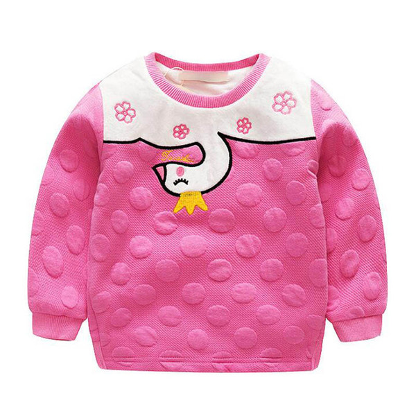 Autumn Cashmere Girls Sweatshirts Top Baby Cotton Cartoon Clothes Letter Long Sleeve Keep warm Sweater Kids Tops Girl