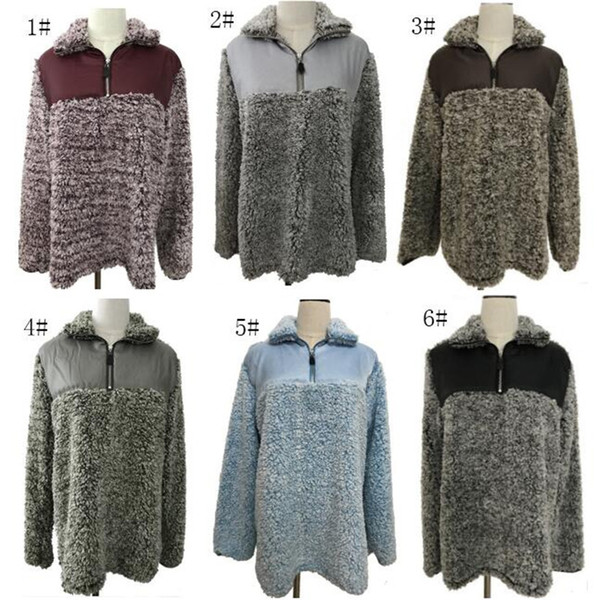 Sherpa Pullover big kids Hoodies Berber Fleece Sweater Outwear Autumn Winter Sweatshirts Jacket Oversized Patchwork Hoodie Sherpa Streetwear
