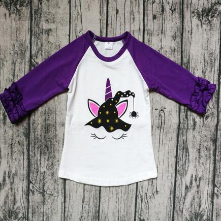 Kids Clothing New Toddler Baby Kids For Girl Unicorn Unicorn Long Sleeve Floral Side Cotton T-shirt Top Clothes