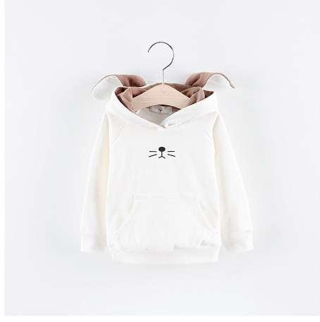 Fashion autumn hooded children clothing Rabbit ears boys girls coat kids spring hoodies Unisex Sweatshirts with hat