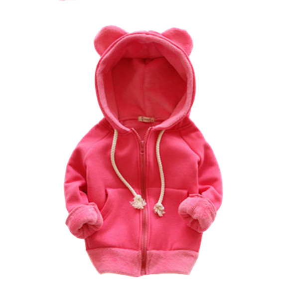 New winter girls outwear jacket long sleeve children jackets hoodies fleece kids coat tops 2-7Y baby girls warm clothes