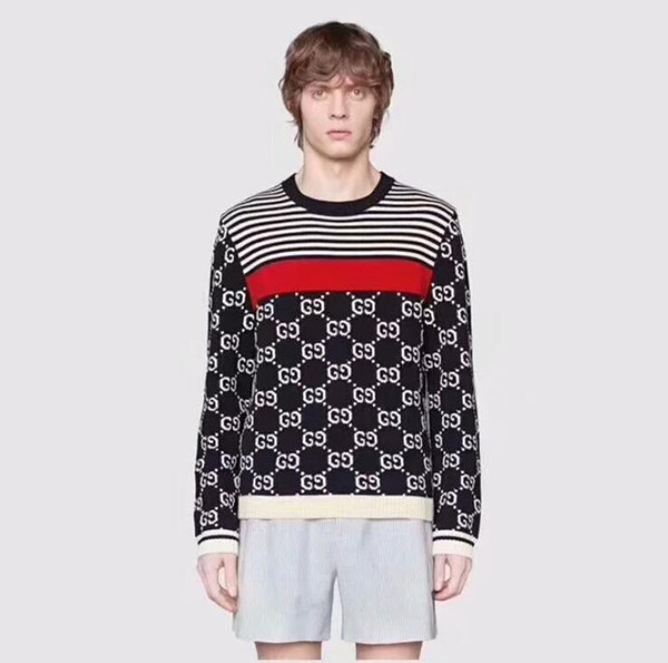 spring new women s round neck coloring jacquard long sleeves slim knitted pullovers checked blouses women's wear04