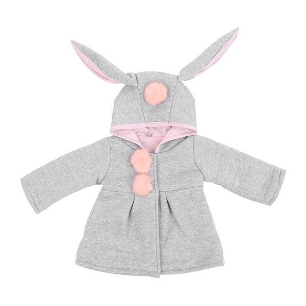 Infant Baby Girls Clothing Hoodies Long Sleeves Cotton Coat Cartoon-shaped Warm Hooded Outerwear Single Breasted Top Overcoat