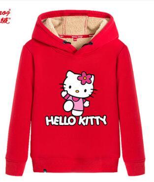 Girls plus velvet sweater 2019 new children's warm jacket in the big children thick warm hooded sweater coat