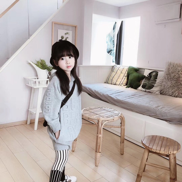 Sports Hoodies 2019 kids long sleeve sweatshirt dress spring autumn girls fashion brand clothing outwear cotton
