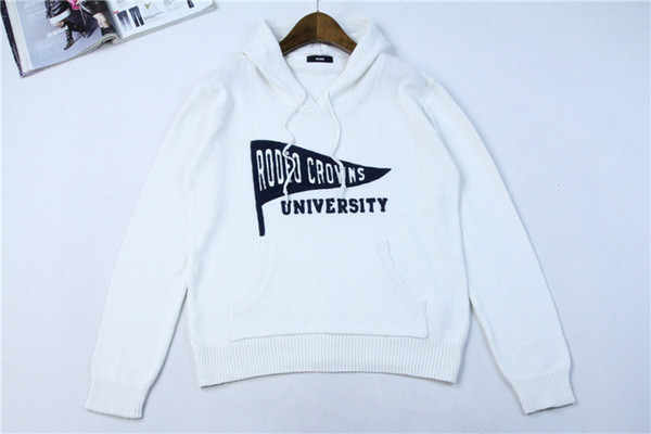 Japanese simple soft womenswear spring and autumn style chest letters surmise hand bag casual hoodie pullover sweater/coat