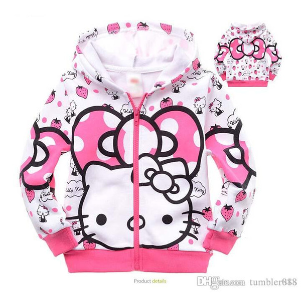 baby girls and boys jacket kids hoodies children coat kids pure cotton cartoon Kitty cat coats 2016 new style autumn winter coats.