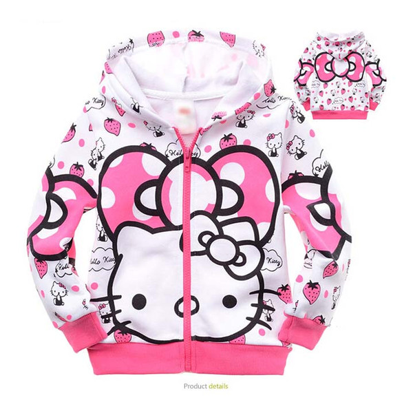 baby girls and boys jacket kids hoodies children coat kids pure cotton cartoon Kitty cat coats 2016 new style autumn winter coats.