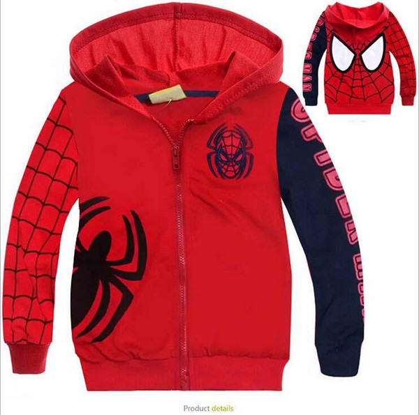 Retails Spider Man clothing spring autumn children kids boys outerwear hoodies sweatshirt for 2-7T cartoon boys hoodies sweatshirt