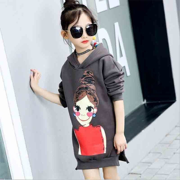 good quality winter baby girls sweatshirt kids hoodies outerwear clothes for children plus velvet thickening hooded sweatshirt
