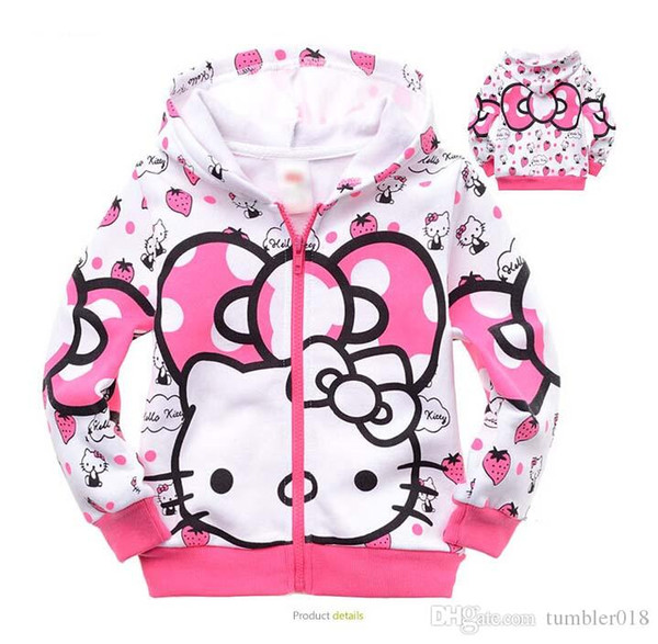 baby girls and boys jacket kids hoodies children coat kids pure cotton cartoon Kitty cat coats 2016 new style autumn winter coats.