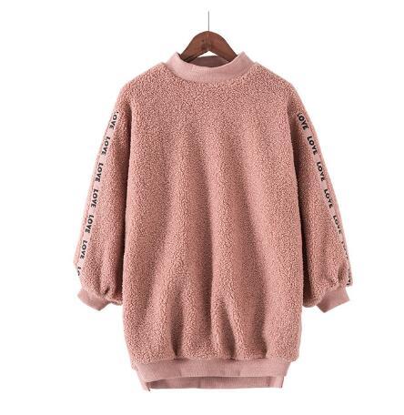 Girls'Westernized Guard Clothes in Autumn and Winter with Long Sleeves Thickening and Loose Children's Winter Top Keeping Warm