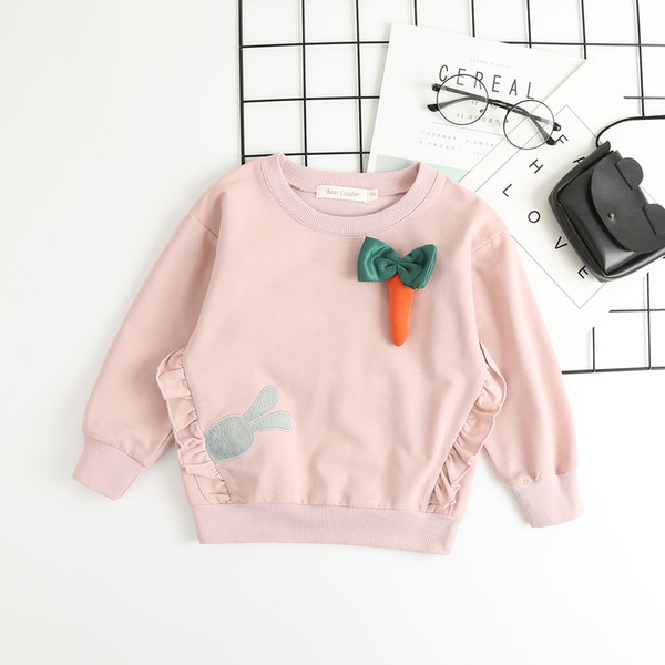children's clothing new cartoon rabbit radish hooded children's sweater child kids clothes girls Sweatshirt kids tops Free shipping