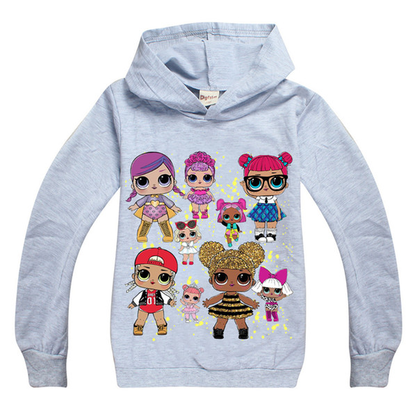 5 Colors LOL Dolls Printed Kids Hoodies 4-12t Kids Baby Girls Hoodies Sweatshirts kids designer clothes girls JY88