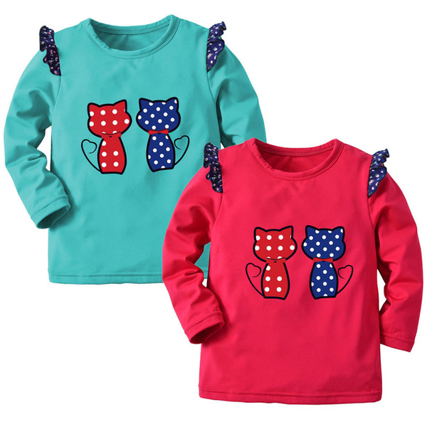 good quality Children clothes sweatshirt Kids Boy Cartoon Cat Print Warm Tops Sweatshirt Pullover Clothes sports suit for children