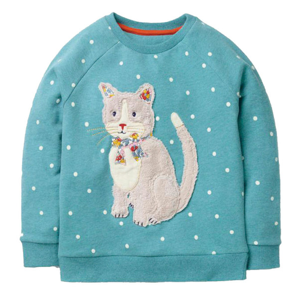 Girls Hoodies 2019 Baby Girl Clothes Winter Children Hoodies for Girls Sweatshirt with Animal Applique Kids Long Sleeve Tops