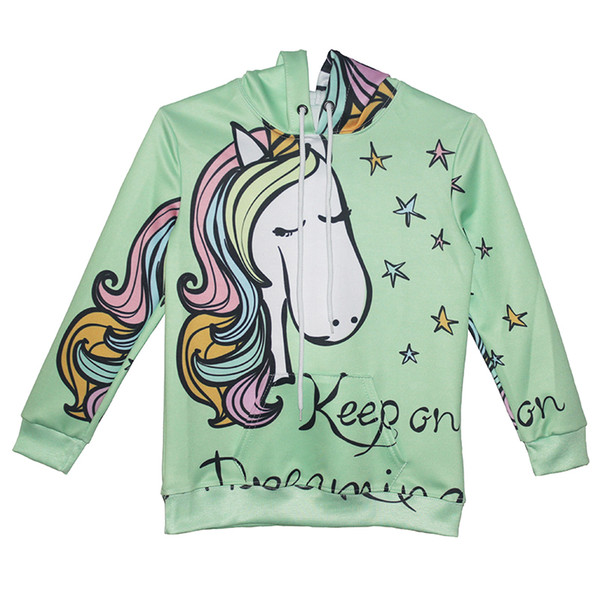 Children Hoodie Unicorn Keep on Dreaming 3D Digital Full Printed Casual Boy Girl Sweatshirts Kids Long Sleeves Unisex Hoodies (RLCLM-55049)