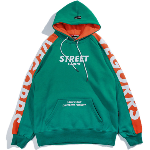 Brand Mens Hoodie VEGORRS Streetwear fleece Hoodies boys Patchwork Letter Print Sweatshirts Pullover winter hooded Sweater hip hop wear new
