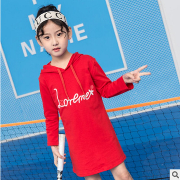 Children's Hoody Girls T-shirt 2019 New Spring/Autumn Children's Cute Long Sleeve Hoodies Leisure 3 Letter Colors Size6-16 ly029