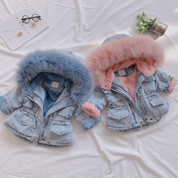Newborn baby clothes girl denim thick cotton-padded jacket T190921
