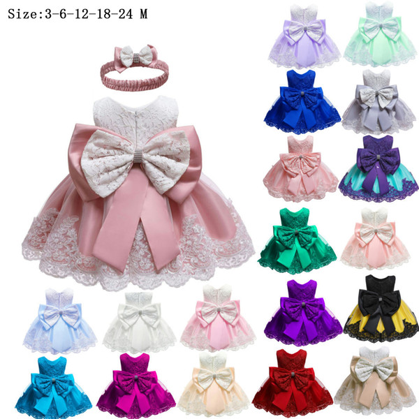 0-6 years Infant Dress 2019 Summer Baby Princess Party Dresses For Baby Girls Christening Dress Birthday Dress Newborn Baby Clothes B224
