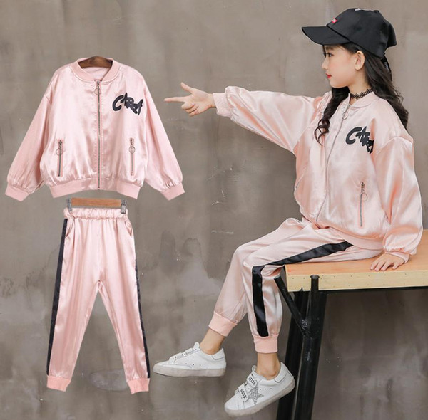 Girls autumn 2019 new Korean version of the fashion female big boy spring and autumn sports suit two-piece 12-15 years old free shipping