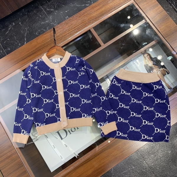 Two Piece Outfits 2019 New Pattern Kids korean girls autumn Knitted cotton skirt Clothing sets 101608