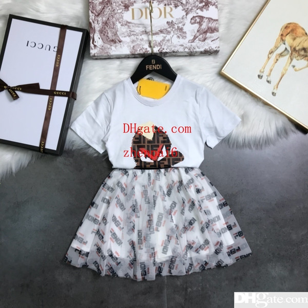 2019 New Sale childrens clothes kids clothing set Unisex fashion loose cute Little monster embellishment