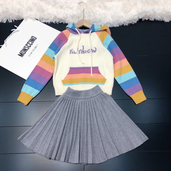 Girls sets high quality WSJ050 2pcs top +dress #110111