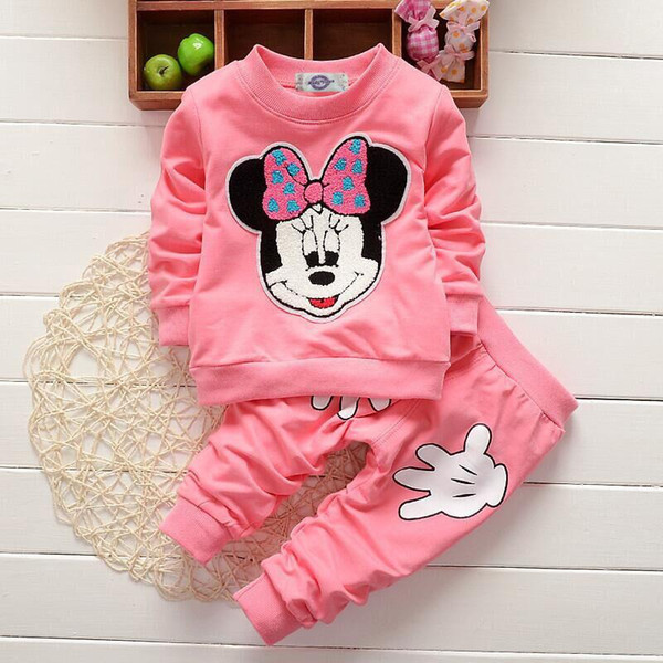 Newborn Baby Girls Clothes Set Cartoon Long Sleeve Tops + Pants 2PCS Outfits Kids Clothing Childrens Suits