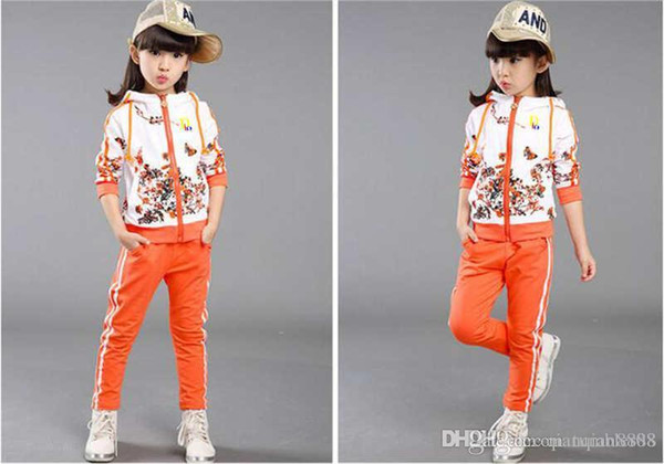 DR baby girls tracksuits kids brand tracksuits kids coats pants 2 pcs/sets kids clothing 4 Colors size 3-10T hot sell new fashion.