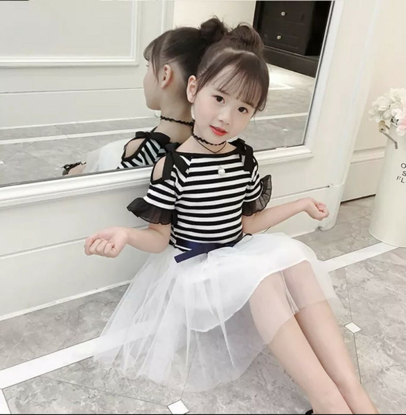 Girls'Suit Skirt 2018 New Summer Dress Style Korean Edition Fashion Children's Dress Fashion Sweet Dress
