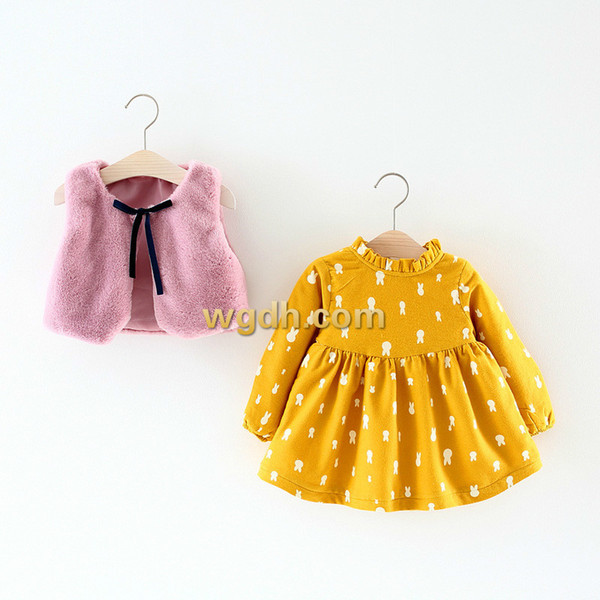 New girls fur cape coral fleece rabbit ears with hood jacket cute hair ball winter furry99930812c76