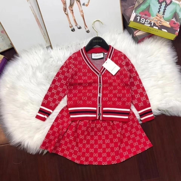 Designer Luxury Two Piece Outfits Baby Kids Clothing Set Girls Children Pure Cotton Motion Twinset childrens Clothes tutu dress 092007