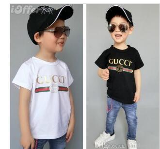 new Luxury summe Hot brand 1-9 years old Baby boys girls T-shirts r shirt Tops cotton children Tees kids Clothing