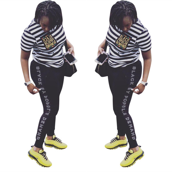 Women Letter Printed Tracksuit Embroidery Print Short Sleeve T-shirt Pants Set 2pcs/set Outdoor Outfits Girls Clothing Set OOA6512
