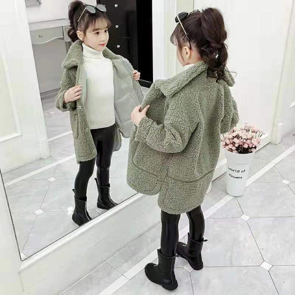 Turn-down Collar New Coats For 3-12 Years Old Autumn Winter Thicken Warm Child Coat Windproof Girls Jackets Children Outerwear T191026