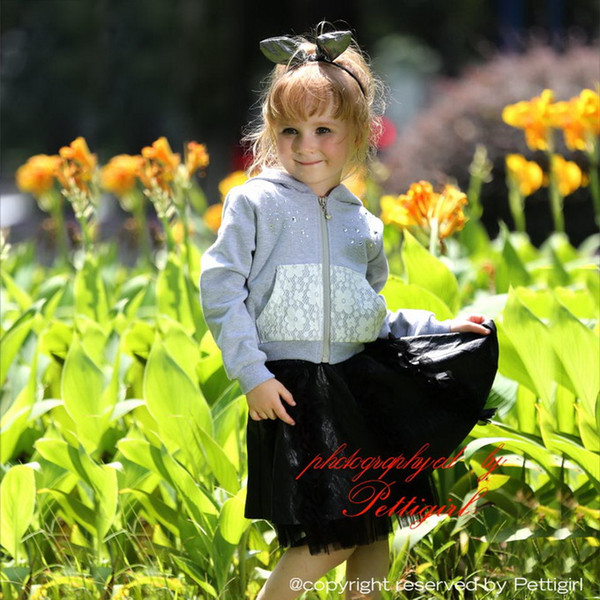 Pettigirl Hot Sale Girls 2pcs Casual Clothing Sets Fashion Sweatshirt And Mini Skirt Wholesale Children Wear CS80813-80F