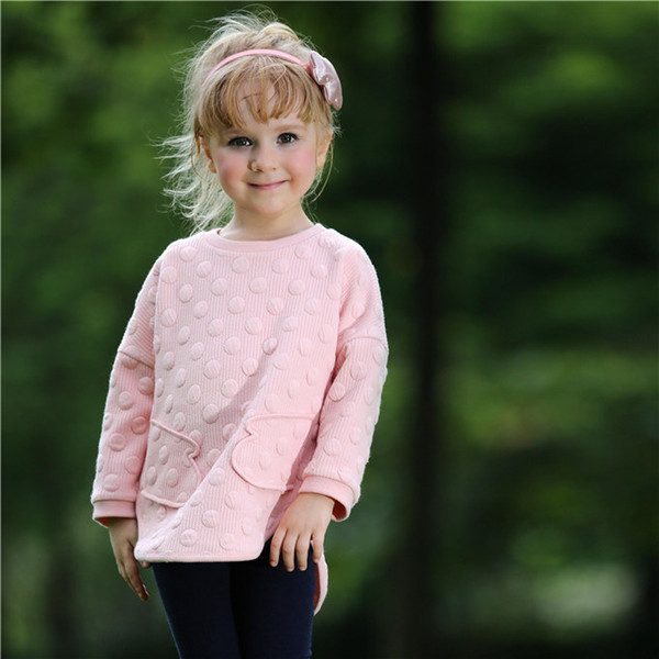 Pettigirl Retail New Arrival Girls Clothing Set With Dot Top And Long Pants Children Pink Outfits For Autumn Kids Clothing CS80727-4F