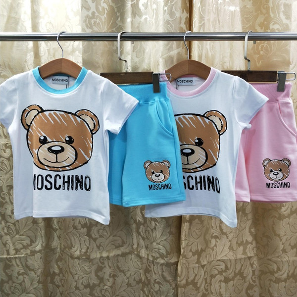 high quality kids clothing sets boys girls shorts sleeved and shorts children cotton 2 pieces sets