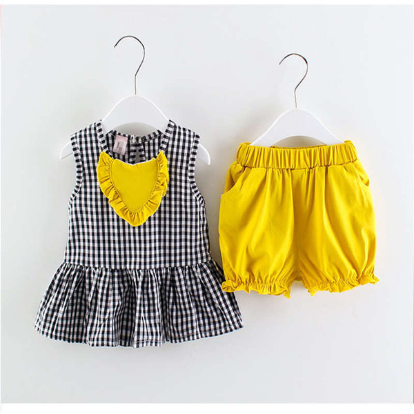 good quality 2019 Baby Girl Summer Clothing Set Top Dress+Short 2Pcs Children Clothes Toddler Tracksuit Girl Clothes Kid Clothing