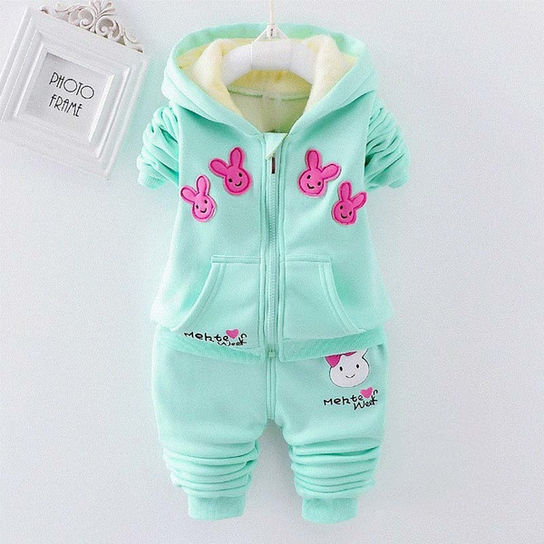 good quality baby girl winter clothing set children coat+pants 2pcs casual kids sport suits girl tracksuits costume children clothes