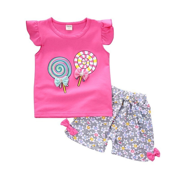 New Baby Girls Clothing Outfits Brand Summer Newborn Infant Sleeveless T-shirt Shorts 2pc/Sets Clothes Casual Sports Tracksuits